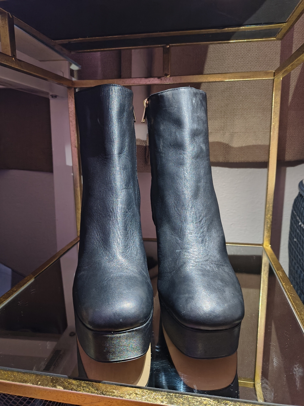 Coach Black Platform Ankle Boots